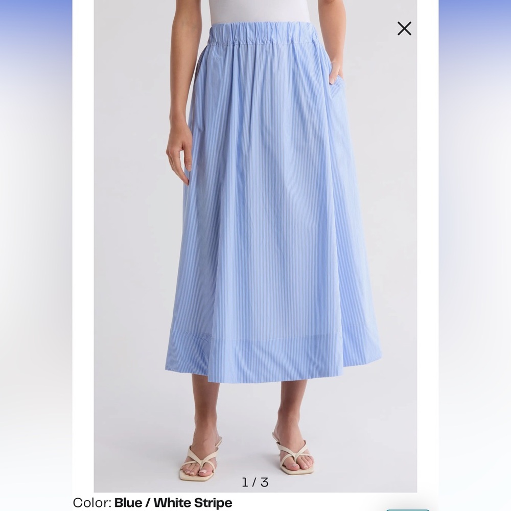 Ellen Tracy Cotton Piplin A Line Skirt
